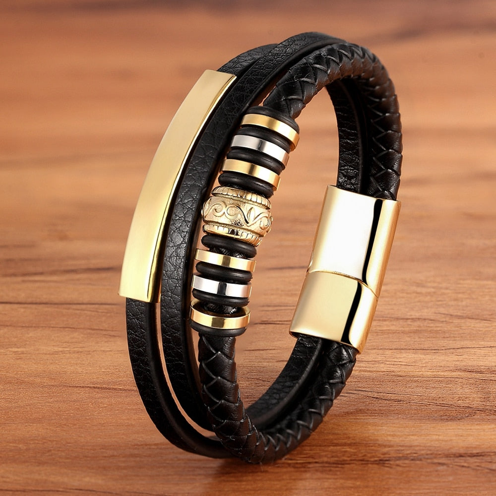 Pulseira Masculina de Couro