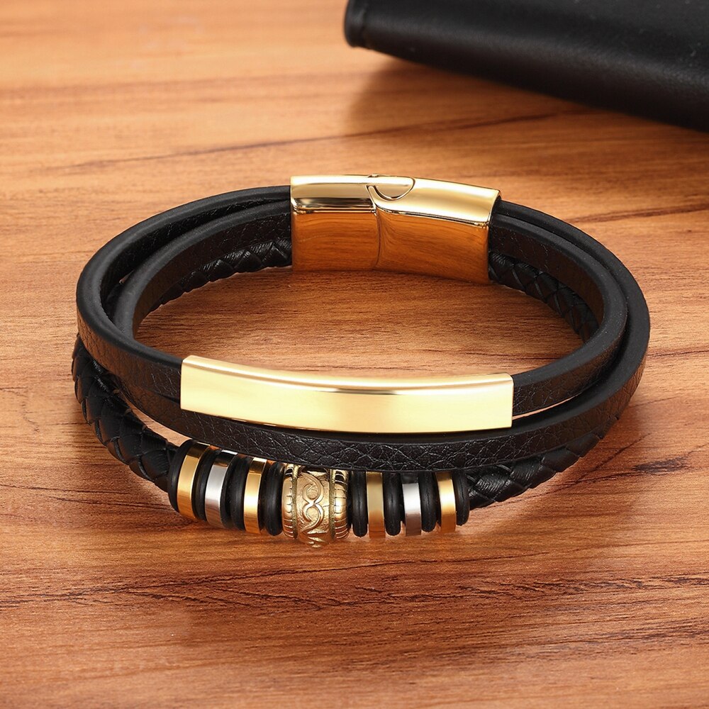 Pulseira Masculina de Couro