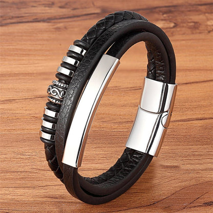 Pulseira Masculina de Couro