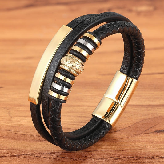 Pulseira Masculina de Couro